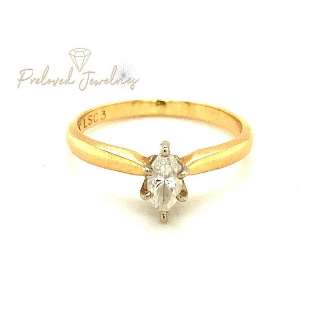 14k Marquise Diamond (1/4 TW) Ring